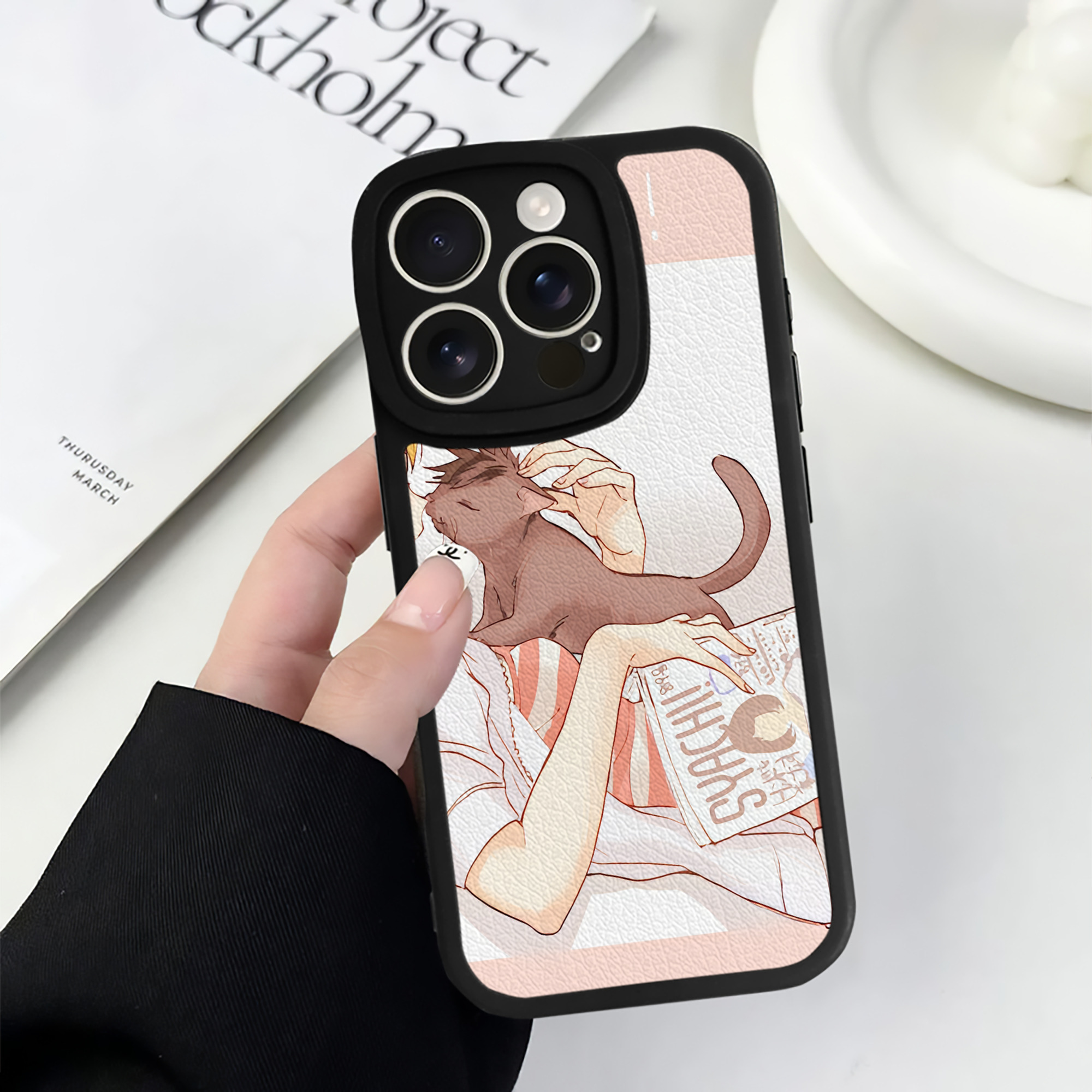 （画像用） ハイキュー!! Haikyu!! 【iPhone 16シリーズ対応】シリコンスマホケース（レザー調） 材質：シリコン